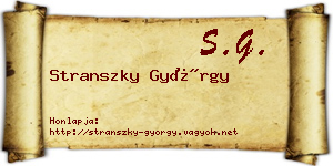 Stranszky György névjegykártya