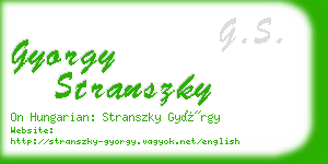 gyorgy stranszky business card